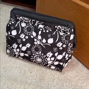 thirty-one Black and White Floral Makeup Bag